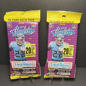 2021 Panini Absolute Football NFL (lot of 2) Cello Value Packs Hunt Kaboom 💥