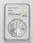 MS69 2001 American Silver Eagle NGC Brown Label