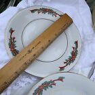 Set of 2 Poinsettia and Ribbons Salad/Dessert 7.5
