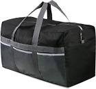 Foldable Travel Bag 96L Large Sports Bag Packable Duffle Bag Lightweight Black