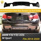 Fit 2014-2020 BMW F32 435i 4Series M Sport Dual Exhaust Rear Bumper Lip Diffuser