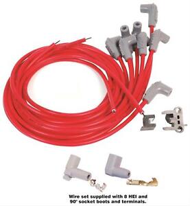 MSD Spark Plug Wires Spiral Core 8.5mm Red 90 Deg Boots Universal V8 Set 31239