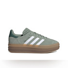 NWT Adidas Gazelle Bold Platform Gum Sole Shoes Silver Green Women’s Size 8.5