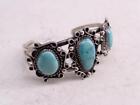 Vintage Sterling Silver Native American Indian Navajo Cuff Bracelet Turquoise