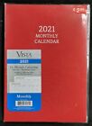 Vista 2021 12 Month Planner Calendar Daily Organizer Plastic Cover Red 7 x 9.5