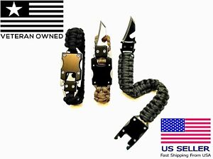 ✅Survival Paracord Bracelet Knife Emergency For Camping Hiking Parachute Tools✅