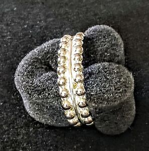26.6g Vintage Silver Mexico Beaded Cuff Bracelet