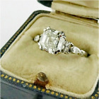 3.25Ct Asscher Cut Lab-Created Diamond Engagement Wedding 14k White Gold FN Ring