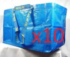 IKEA 10 X LARGE BLUE BAGS Shopping Bag Laundry Storage Travel Tote FRAKTA