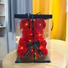 10in/16in Handmade Artificial Flowers Rose Teddy Bear With LED Light Gift Box