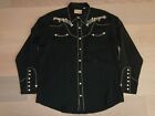 SCULLY SINCE 1906 EMBROIDERED WESTERN WEAR BLACK SHIRT  SNAPS SHIRT MEN XL