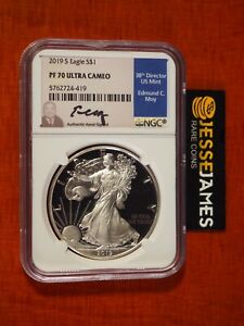 New Listing2019 S PROOF SILVER EAGLE NGC PF70 EDMUND MOY HAND SIGNED BLUE LABEL