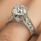 3.00 ct Round Cut Moissanite Women's Engagement Ring In 14K White Gold