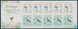 Japan 2021 MNH Greetings Stamps Celebration Designs Birds 3x 10v S/A M/S
