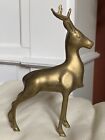 Vintage Mid-Century Hollywood Regency Brass Deer Figurine Decor Smooth Finish