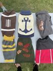 Pet Clothes Lot small dog: Sweaters, Harnesses, And Bandannas W/ Dog Carrier