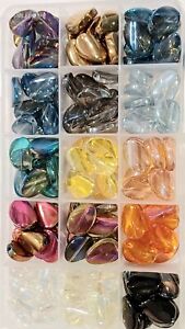 Huge Glass Beads Lot Oval Coin Twist Bead Lot Jewelry Making