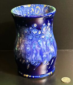 New ListingStunning J. Beaumont Maryland USA 2015 Signed Blue Art Pottery Glazed 5-In. Vase