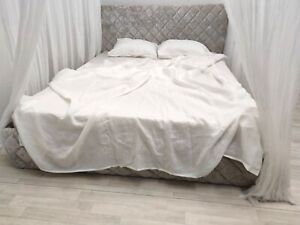 Linen top sheet flat sheet flax King Queen full long double custom stonewashed