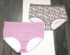 2 NEW 18/20 CACIQUE BY LANE BRYANT BROWN & PINK PRINT COTTON FULL BRIEF PANTIES