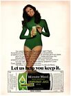 1971 Minute Maid Print Ad, Sexy 70's Model Green Body Suit Legs Fro Juice Coupon