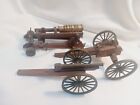New ListingVintage Krupp Civil War Brass Wood Cannons Carriage Cart Models Lot Of 3 HTF 8