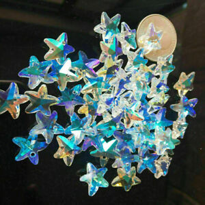 30PC AB Starfish Feng Shui Faceted Prism Crystal Chandelier Pendant Suncatcher