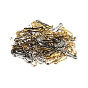 100pcs/lot Snap Spring Clip Hooks Rings Buckle Connectors For DIY Jewelry Making