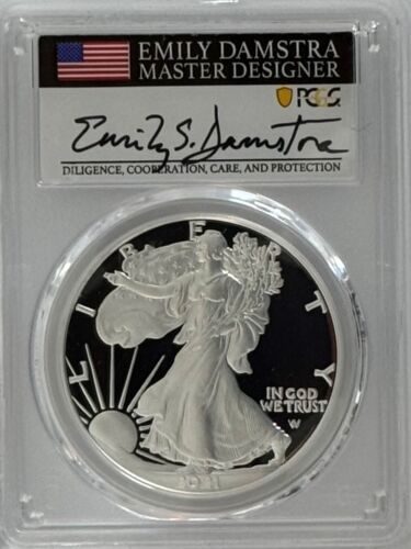 New Listing2021-S PCGS PR70DCAM SILVER EAGLE - TYPE 2 ADVANCE RELEASE SIGNED EMILY DAMSTRA
