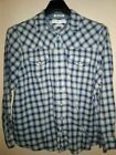 Tommy Hilfiger Western Shirt Women's Size 22 Blue Plaid Pearl Snap Button Front