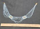 Antique Victorian Micro Glass Bead Beaded Floral Draping Choker / Necklace AS-IS
