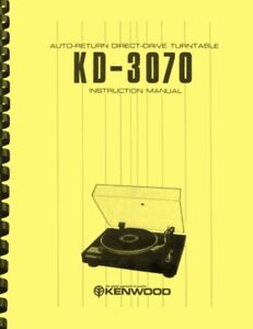 Kenwood KD-3070 Turntable OWNER'S INSTRUCTION and SERVICE MANUAL