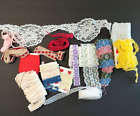 Vintage Multi-Color  Lace and Trimmings Assorted Crafting Sewing Lot of 15 pcs