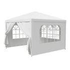 10'x10' Carport Garage Car Shelter Canopy Party Tent Sidewall with Windows White
