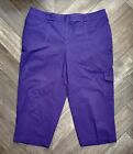 Chico's Capris Women's Size 2(us 12) Purple-Elastic at waist- Lots of Pockets