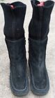The North Face Womens Black Suede Fold Over Sweater Winter Snow Boots Size 9