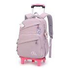 Rolling Backpack for Girls Trolley BookBag with Wheels 2 Wheels Purple-2 Wheels