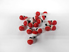 20 FISHING BOBBERS ROUND FLOATS RED & WHITE SNAP ON LINE FISH TROUT BASS ROD