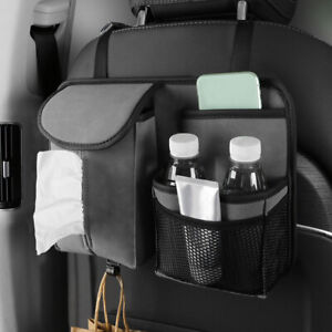 Suede Car Seat Storage Organizer Multi-Pocket Hanging Tissue Holder Accessories (For: 2022 Kia Rio)