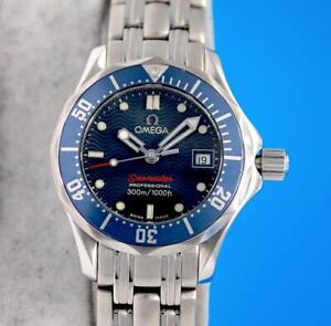 Ladies Omega Seamaster SS 300M Professional Watch - Blue Dial & Bezel - 2224.80