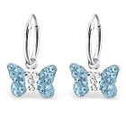 Sterling Silver Blue Butterfly Crystal on 1/2