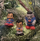2023 3ct Superman Clark Kent Christmas Tree Ornaments Justice League 2” Rubber