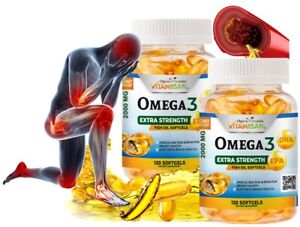 Omega 3 XL Energy Strength 240 Softgels Fatty Acids Vitamins Cholesterol EPA DHA