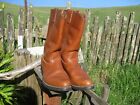 Vintage HH West Brown Leather Cowboy Boots Western Point Toe Men's Size 12D