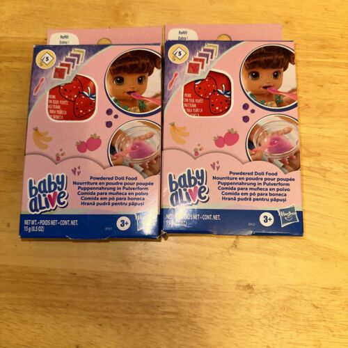 Baby Alive Powdered Doll Food Lot of 2 - Total of 10 packs