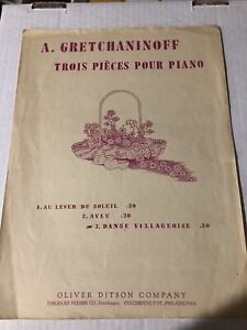 Trois Pieces Pour Danse  Villageoise piano sheet music 1934