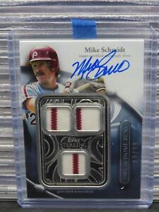 New Listing2024 Topps Sterling Mike Schmidt Blue Swings Triple Game Used Jersey Auto #9/10