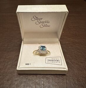 Swarovski Crystal Ring Size 7 Silver Sparkle Shine