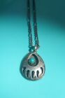 Sterling Silver 925 16in Neclace Bear Claw Native Turquoise Center Handmade