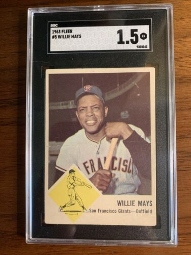 1963 Fleer Willie Mays San Francisco Giants #5 Baseball Card SGC 1.5 FR